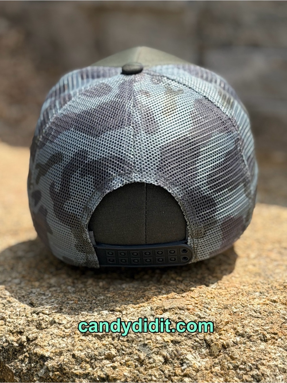 New Handmade Camo  Couture Logo Bling Trucker Hat - Picture 9 of 10